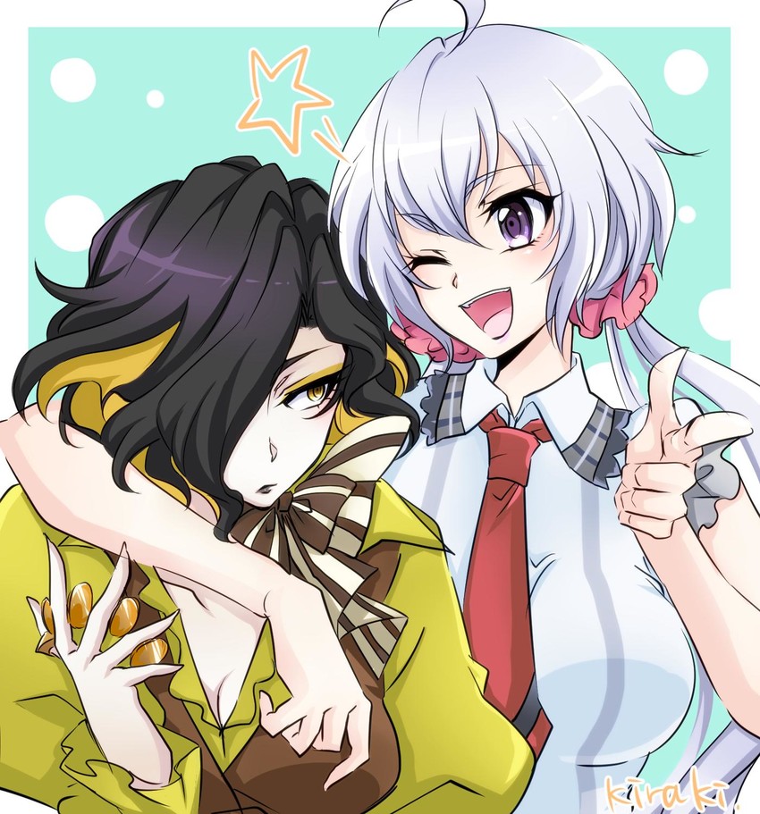 yukine chris and leiur darahim (senki zesshou symphogear) drawn by kiraki