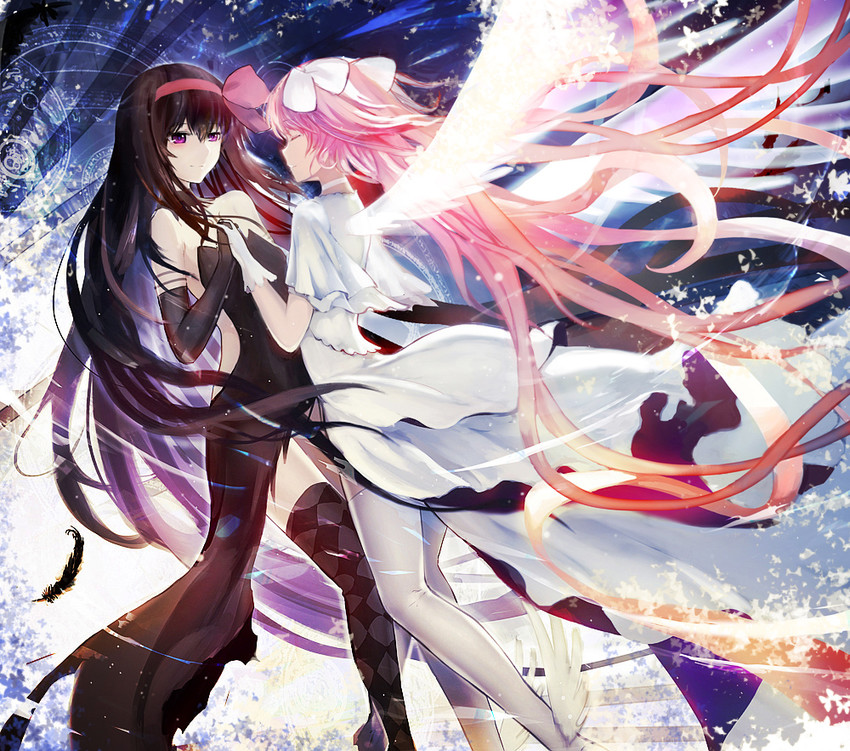 akemi homura, kaname madoka, ultimate madoka, and akuma homura (mahou shoujo madoka magica and 1 more) drawn by shengkong_(prank)
