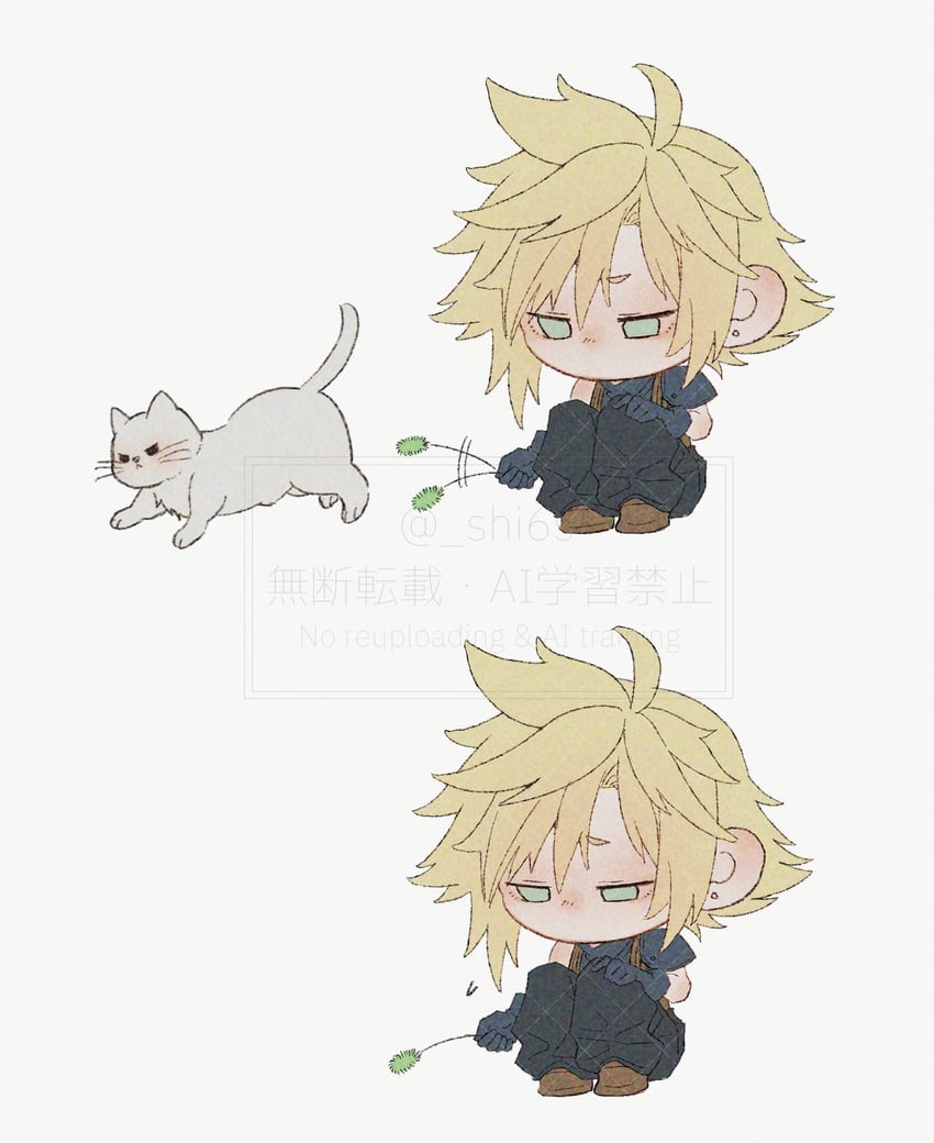 cloud strife (final fantasy and 3 more) drawn by shi6s