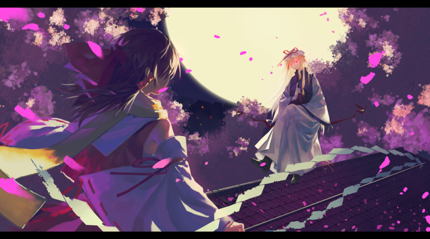 hakurei reimu and yakumo yukari (touhou and 1 more) drawn by huang_gua
