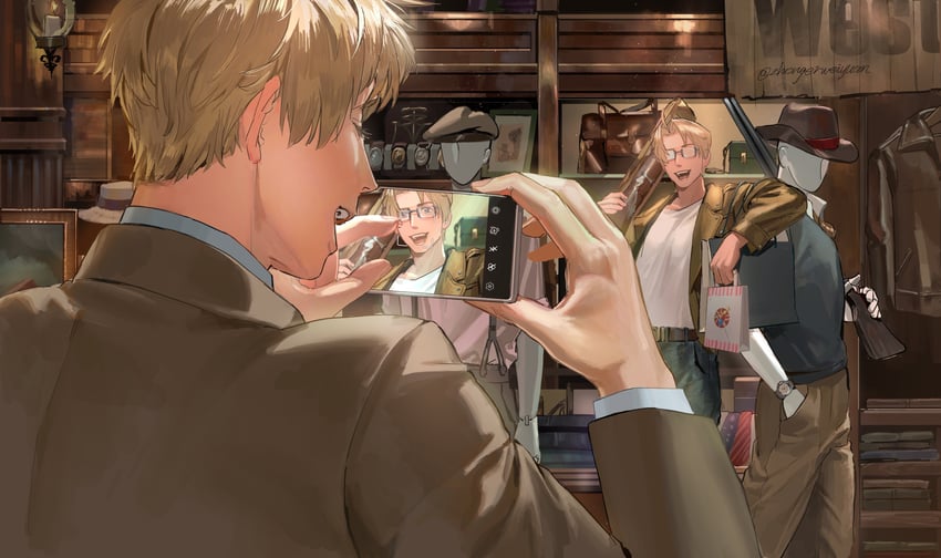 america and united kingdom (axis powers hetalia) drawn by zhongerweiyuan