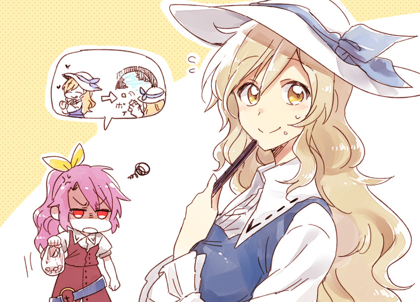 watatsuki no yorihime and watatsuki no toyohime (touhou) drawn by 6_(yuchae)