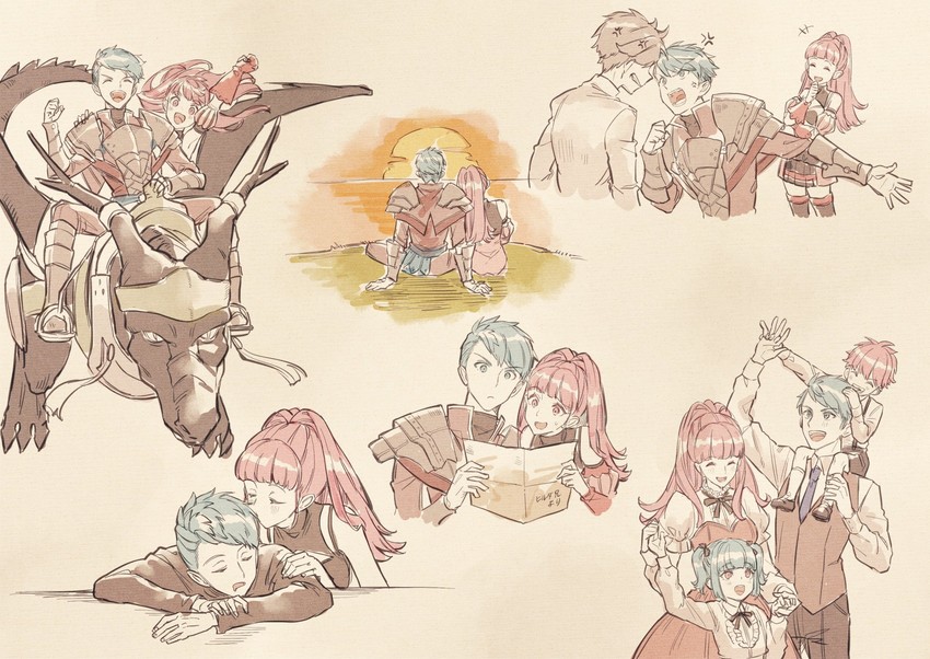 hilda valentine goneril and caspar von bergliez (fire emblem and 1 more) drawn by nananfefksg