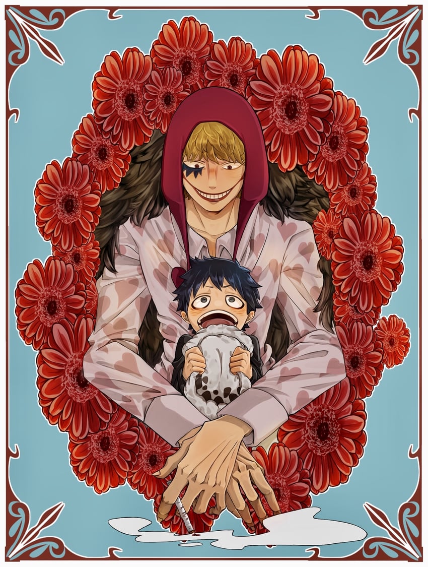 trafalgar law and donquixote rocinante (one piece) drawn by mii_(0hb625313261z2b)