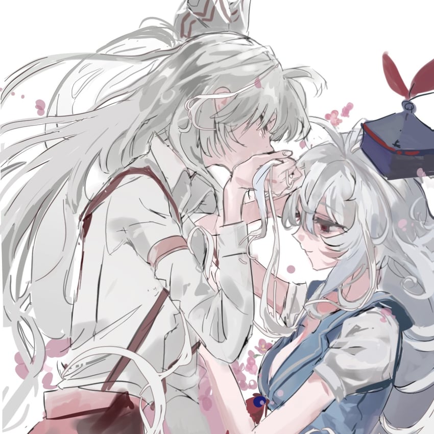 fujiwara no mokou and kamishirasawa keine (touhou) drawn by sesmkun