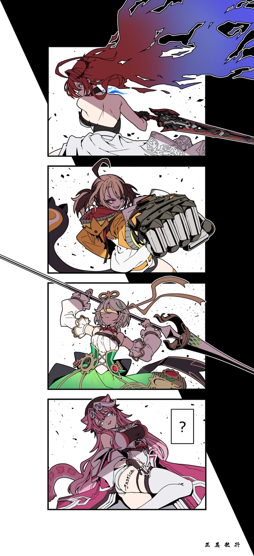 raora panthera, gigi murin, cecilia immergreen, and elizabeth rose bloodflame (hololive and 1 more) drawn by taka_t