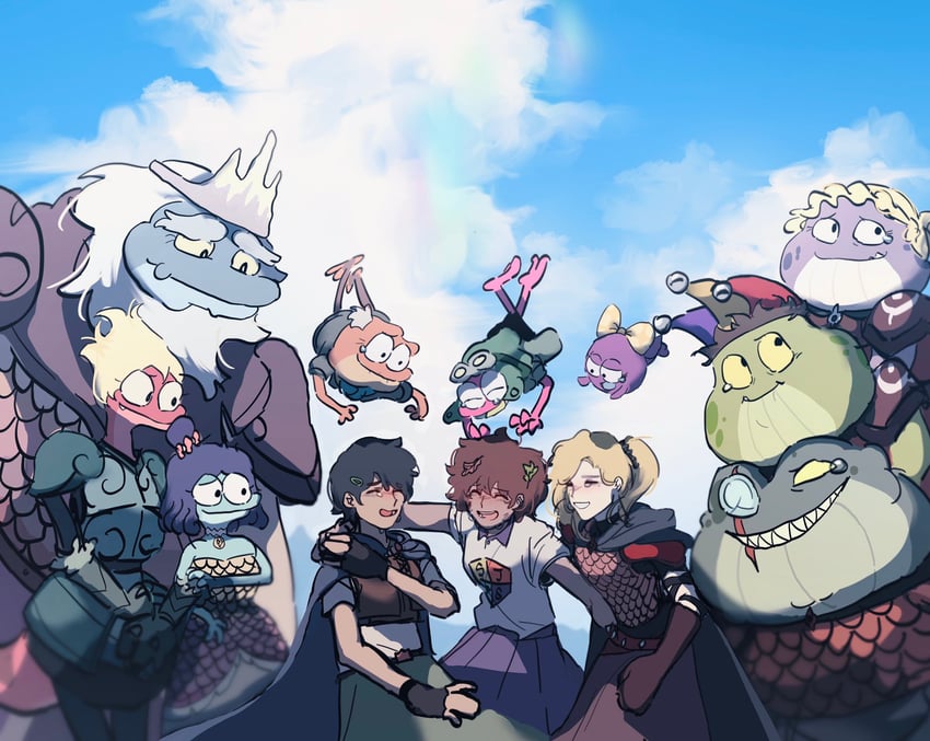 sasha waybright, anne boonchuy, marcy wu, sprig plantar, polly plantar, and 7 more (amphibia) drawn by yum3yum1
