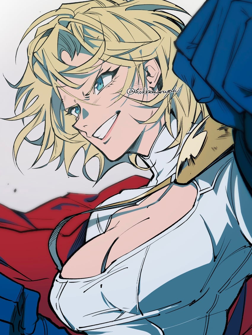 power girl (dc comics and 1 more) drawn by hokkemaruyaki