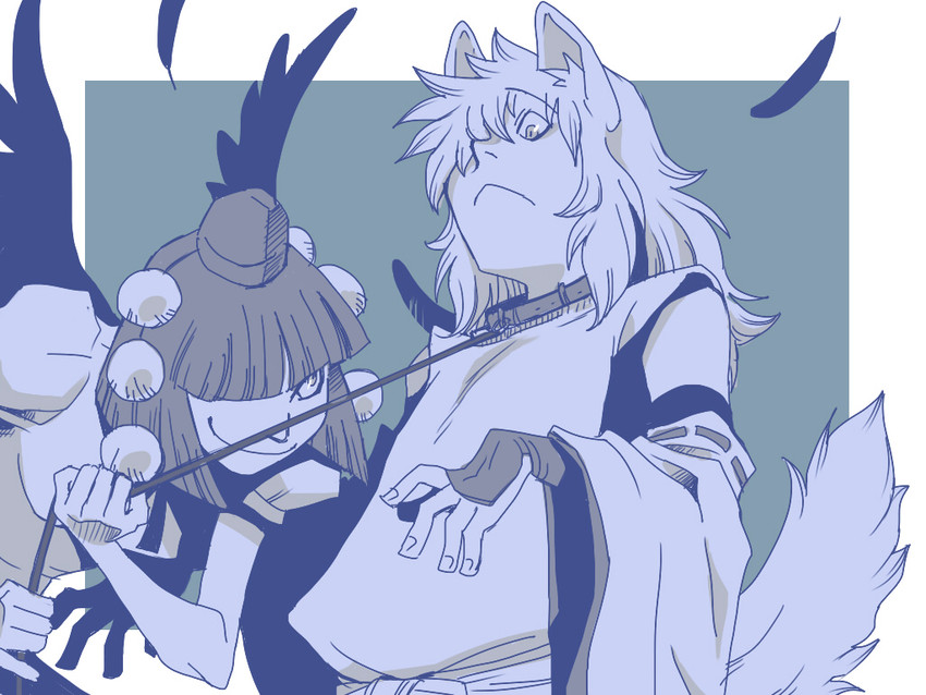 shameimaru aya and inubashiri momiji (touhou) drawn by onikobe_rin