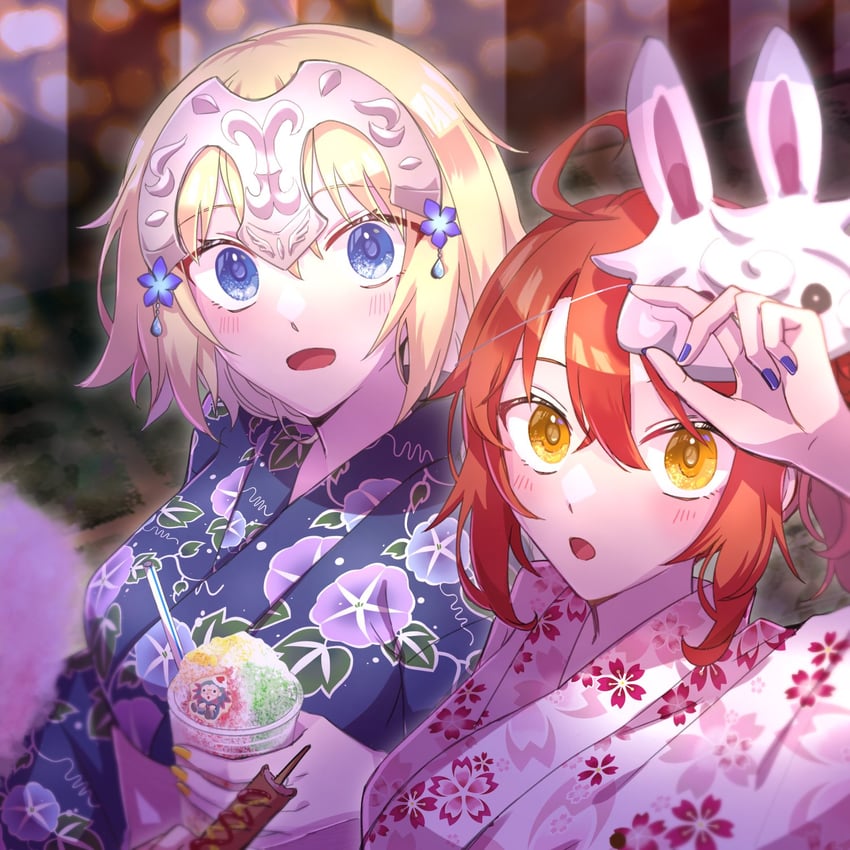 fujimaru ritsuka, jeanne d'arc, and fou (fate and 1 more) drawn by akuterasu
