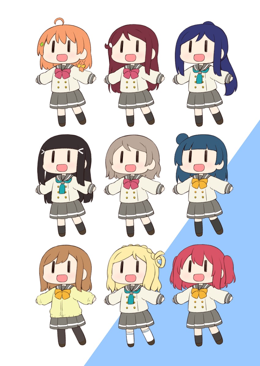 watanabe you, tsushima yoshiko, sakurauchi riko, takami chika, matsuura kanan, and 4 more (love live! and 1 more) drawn by miyako_hito