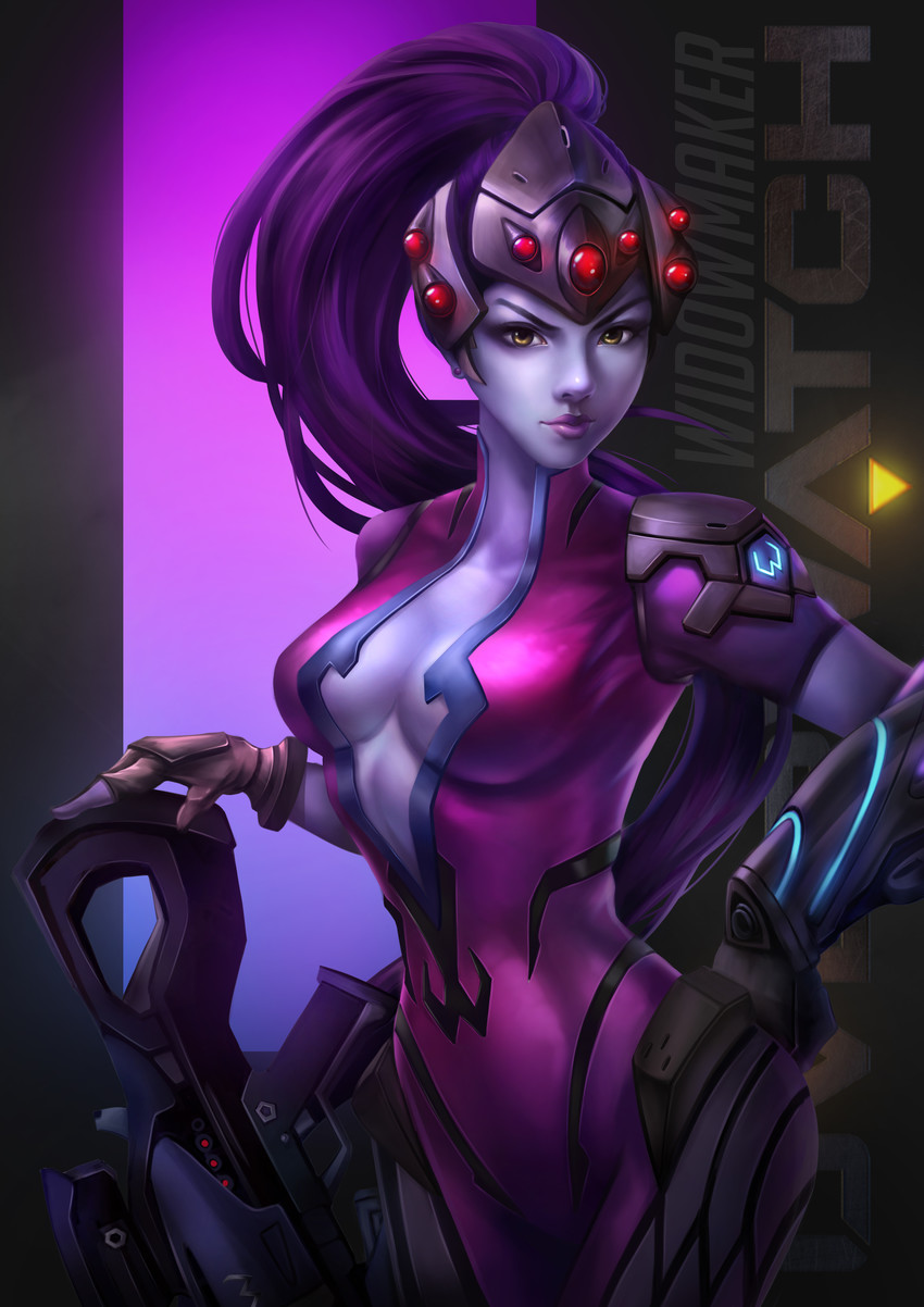 widowmaker (overwatch and 1 more) drawn by raccoon_jo