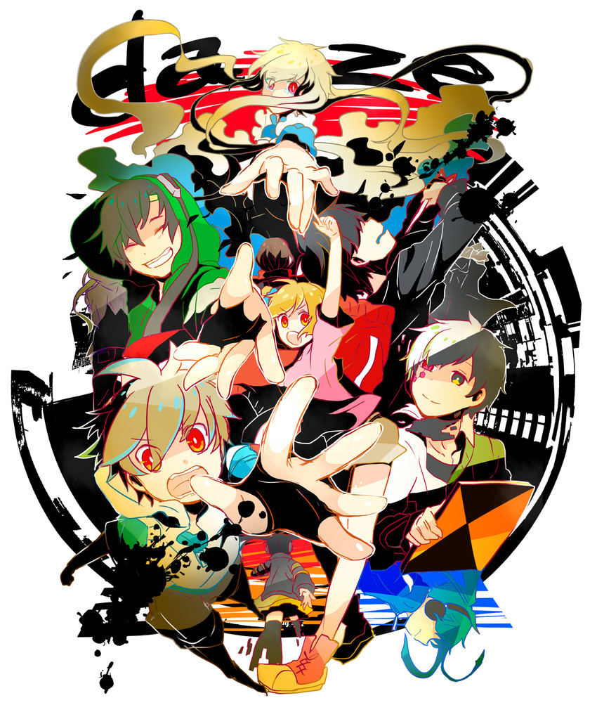 tateyama ayano, kozakura marry, kisaragi shintarou, kido tsubomi, ene, and 8 more (kagerou project) drawn by 7:24