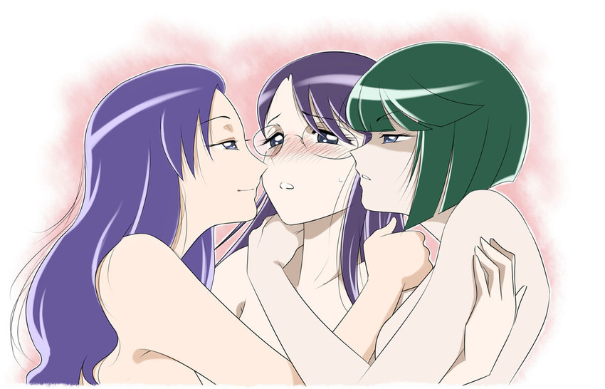 tsukikage yuri, dark precure, and kurumi momoka (precure and 1 more) drawn by sabachiyo_land