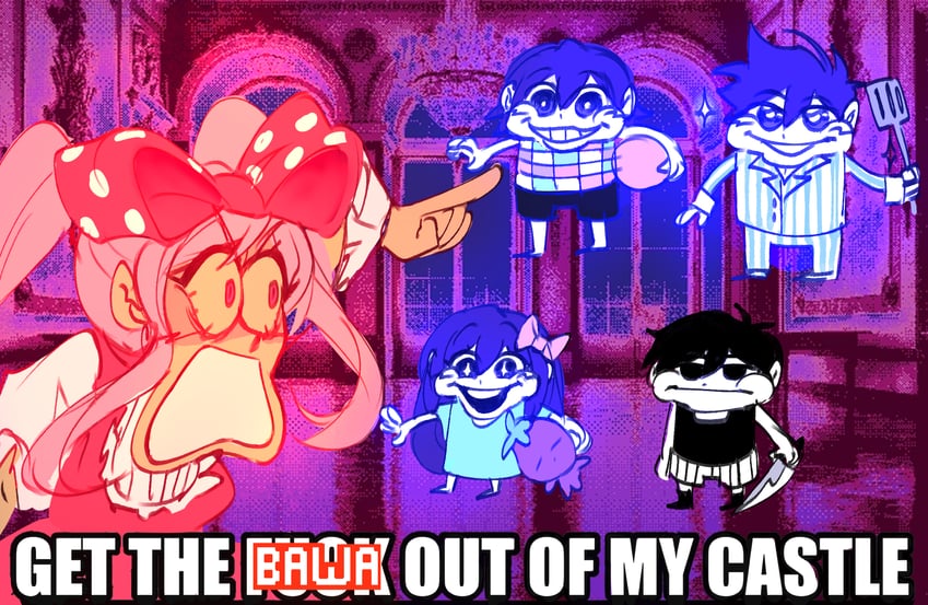 omori, aubrey, kel, hero, mr. plantegg, and 1 more (omori) drawn by k0re_drawings