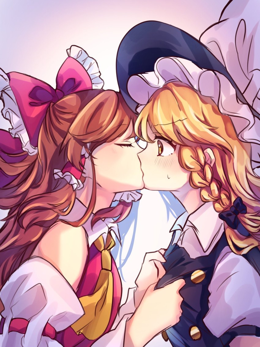 hakurei reimu and kirisame marisa (touhou) drawn by asanagi_ron