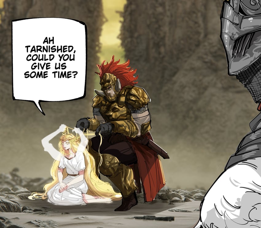 tarnished, miquella, bloody wolf, and promised consort radahn (elden ring and 1 more) drawn by neitheyagi