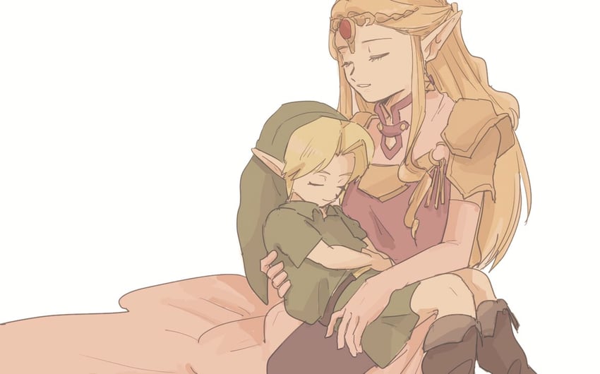 link, princess zelda, and young link (the legend of zelda and 1 more) drawn by yamori_(yamoooon21)