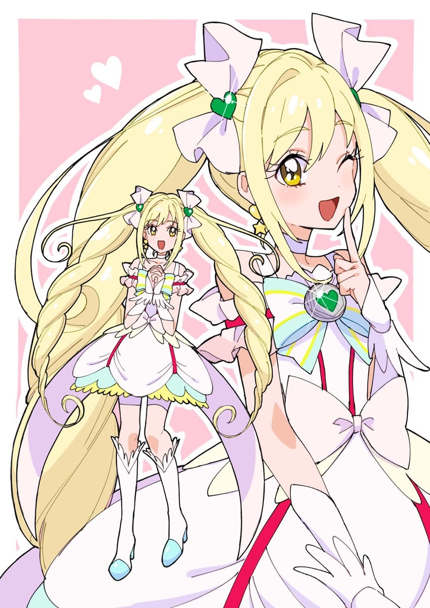 sakagami ayumi and cure echo (precure and 2 more) drawn by shirako_love