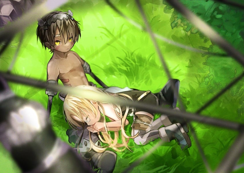 reg and riko (made in abyss) drawn by nanase_(7se_1015)