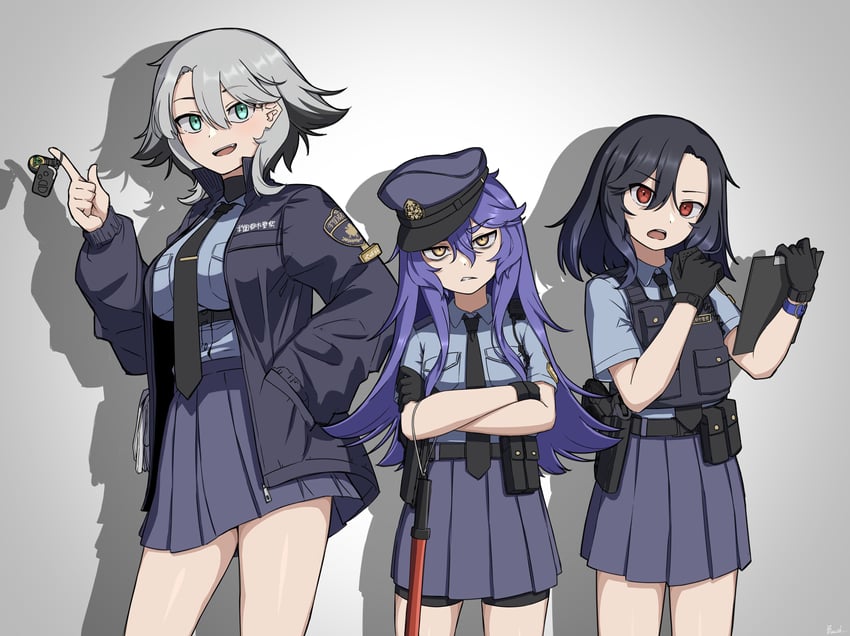saeki tsubasa, karasuma nagisa, and kajiwara kamome (hakoniwa keikaku) drawn by bismuth_(paravene)