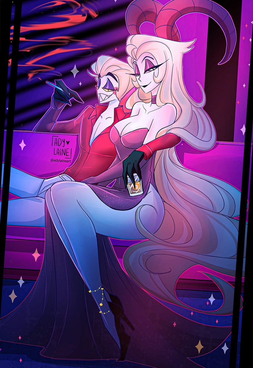 lucifer morningstar and lilith (hazbin hotel) drawn by adylaineart