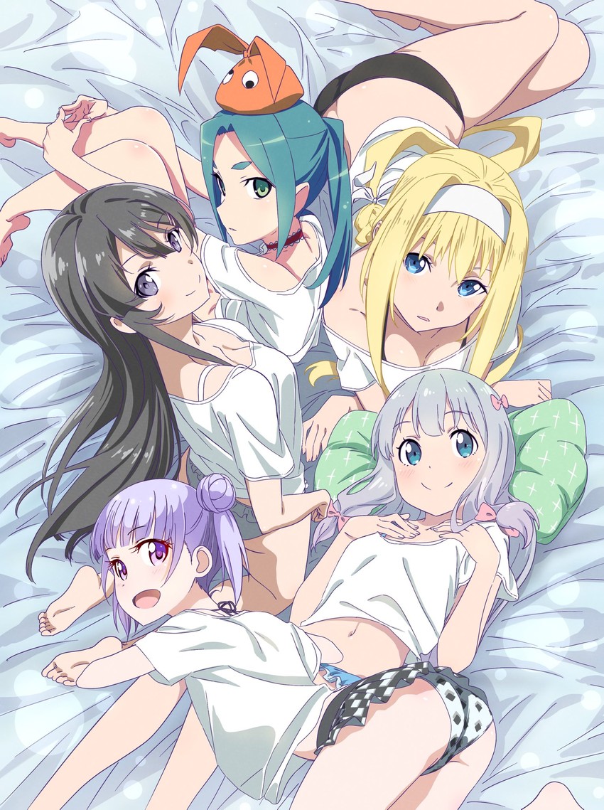 izumi sagiri, sakurajima mai, suzukaze aoba, alice zuberg, and ononoki yotsugi (monogatari and 6 more) drawn by makicha_(sasurainopink)