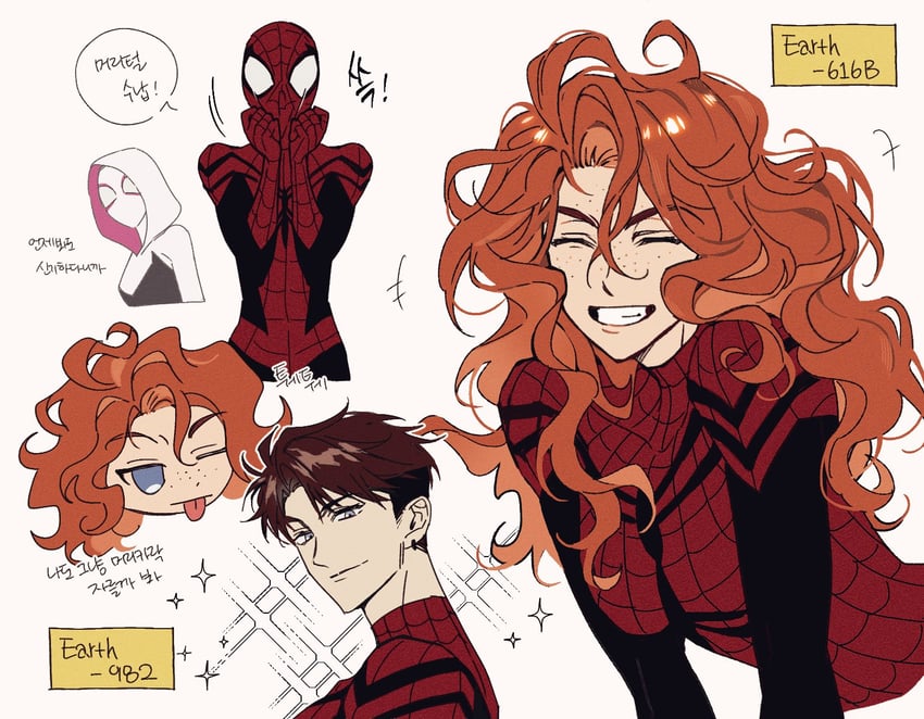 spider-gwen and mayday parker (marvel and 2 more) drawn by gugusam0