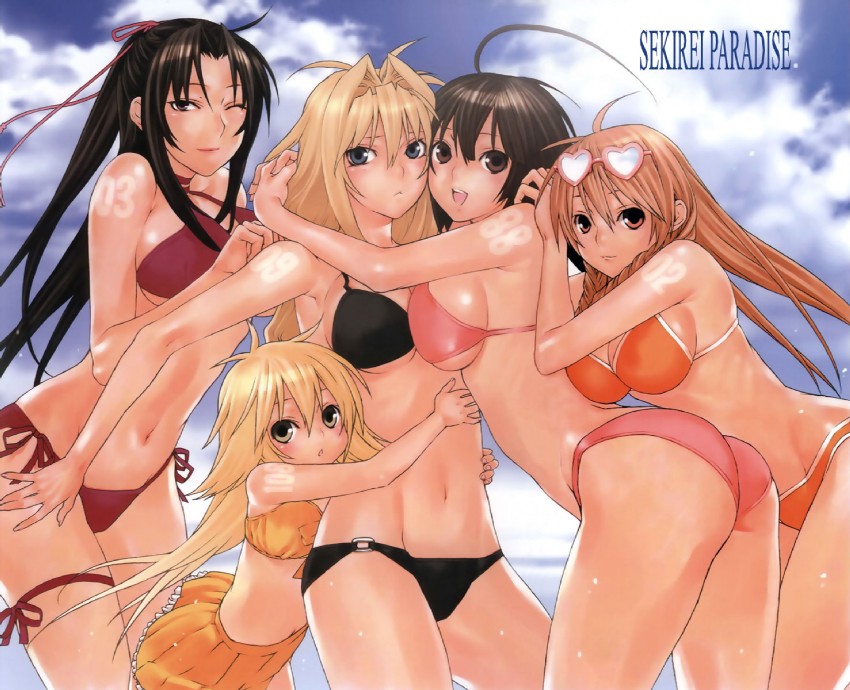 musubi, tsukiumi, kazehana, matsu, and kusano (sekirei) drawn by gokurakuin_sakurako