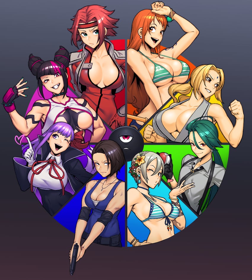 nami, bb, han juri, rika, kouzuki kallen, and 3 more (fate and 15 more) drawn by dyun