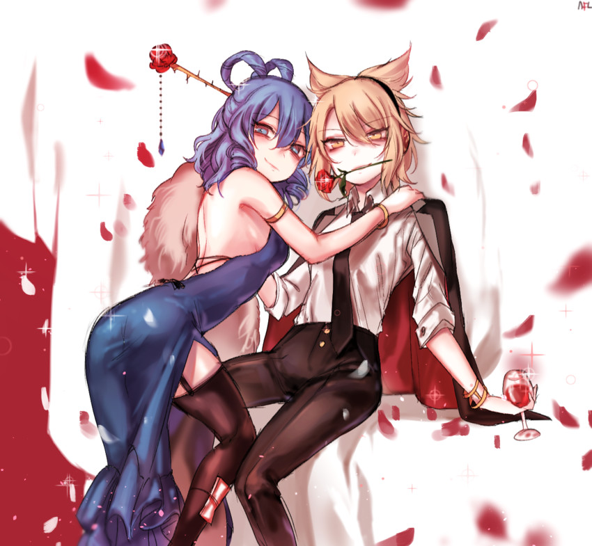 toyosatomimi no miko and kaku seiga (touhou) drawn by shan