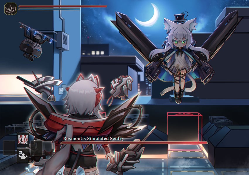 w, rosmontis, and wis'adel (arknights and 1 more) drawn by th3cr0ma