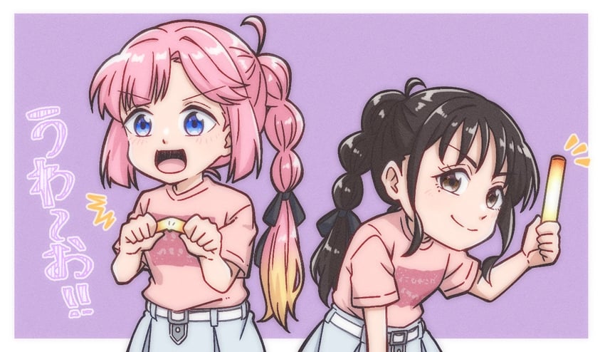 anyoji hime and kurusu rin (love live! and 2 more) drawn by donpa
