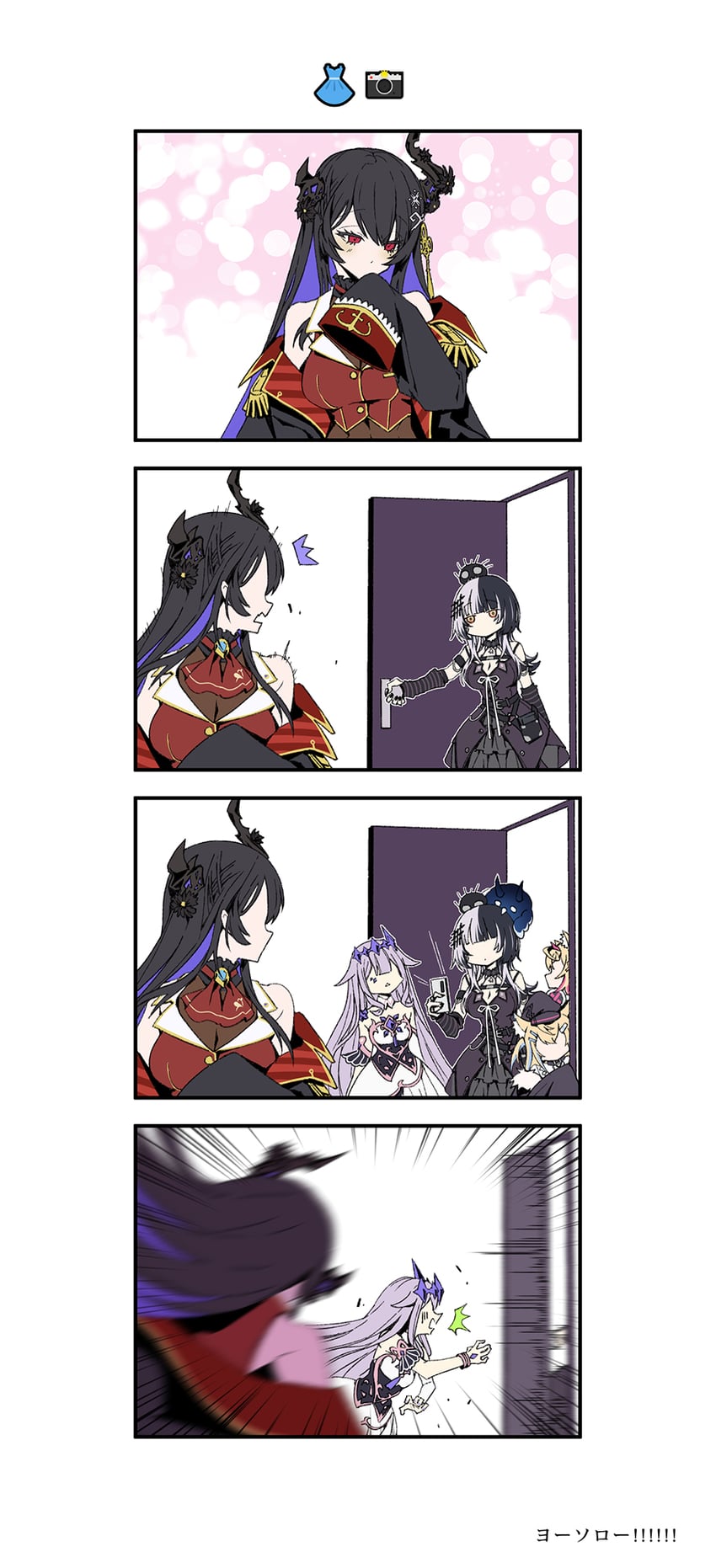 houshou marine, shiori novella, nerissa ravencroft, fuwawa abyssgard, mococo abyssgard, and 3 more (hololive and 1 more) drawn by taka_t