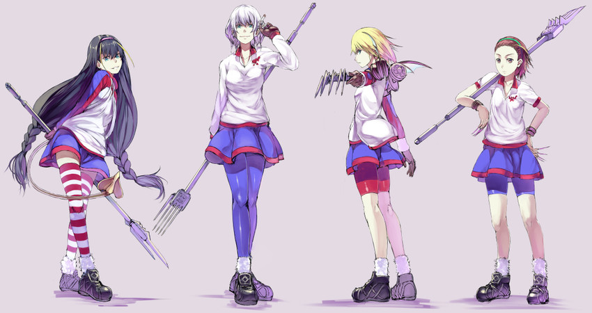 lessar, floris, bayloupe, and lancis (toaru majutsu no index) drawn by a.q.u.a
