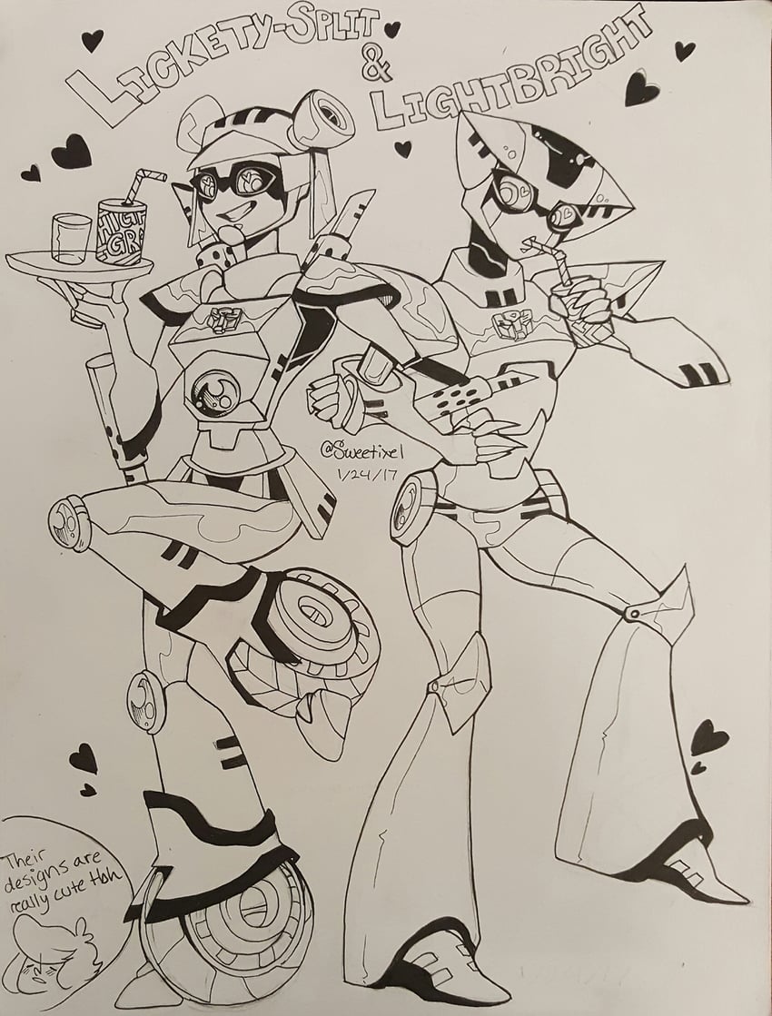 lickety split and lightbright (transformers and 1 more) drawn by sweetixel