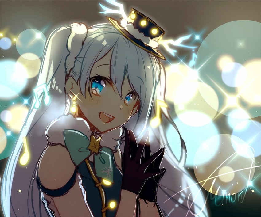 hatsune miku and yuki miku (vocaloid) drawn by asagao_minoru