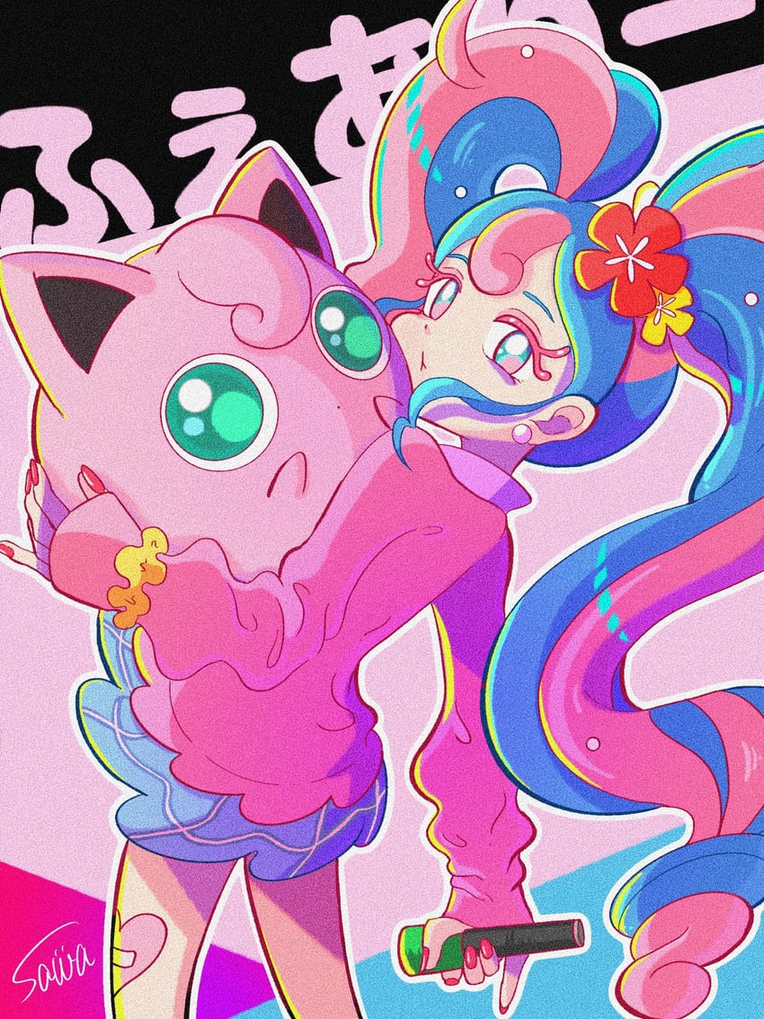 hatsune miku, jigglypuff, and fairy miku (pokemon and 2 more) drawn by zzsawazz12