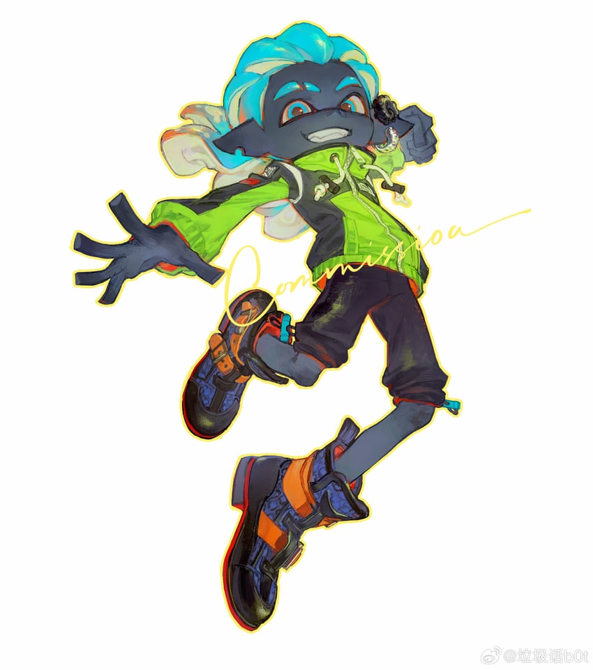 inkling player character and inkling boy (splatoon) drawn by creamyghost