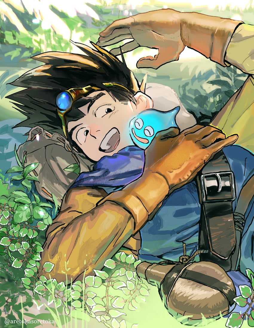 slime, roto, and hero (dragon quest and 1 more) drawn by aretokasoretoka