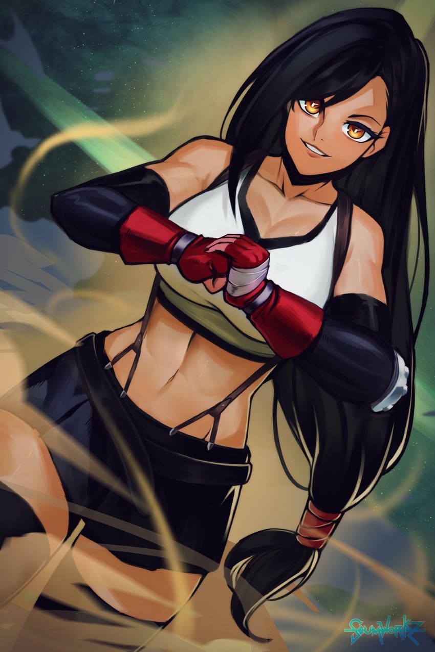 tifa lockhart (final fantasy and 2 more) drawn by scumworkz