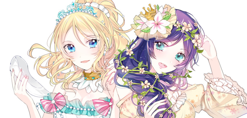 tojo nozomi and ayase eli (love live! and 2 more) drawn by nennen