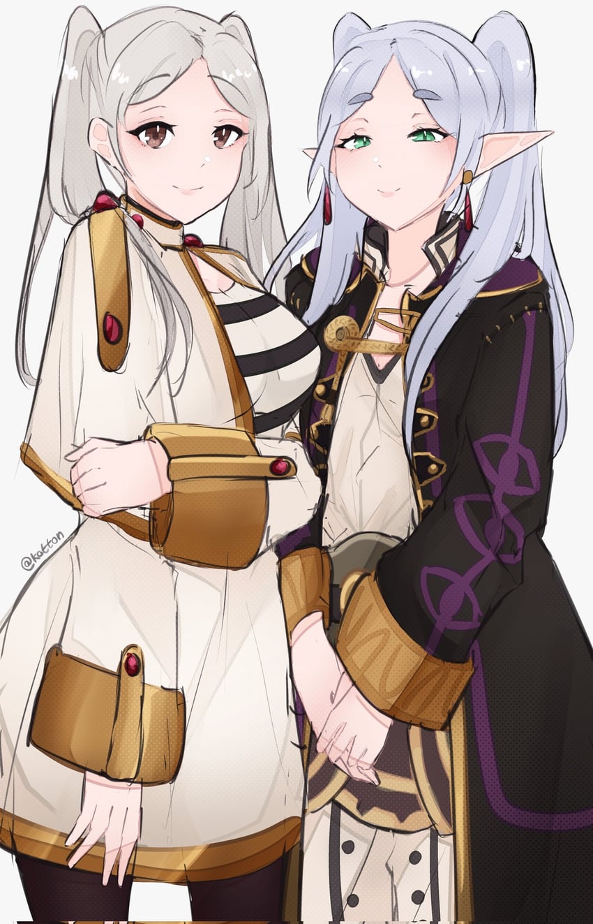 frieren and female robin (fire emblem and 2 more) drawn by serafineart1001