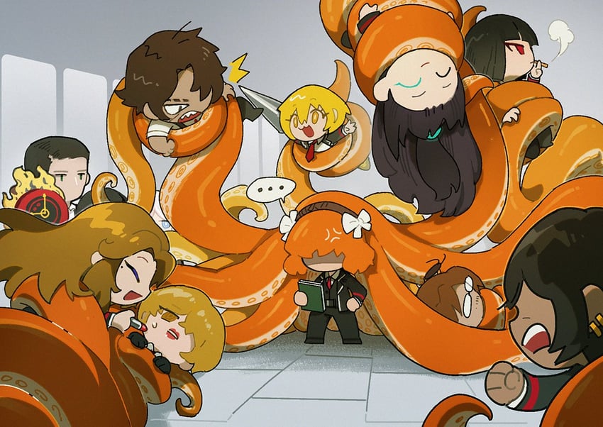 ishmael, don quixote, faust, sinclair, yi sang, and 8 more (project moon and 1 more) drawn by flaw_eight