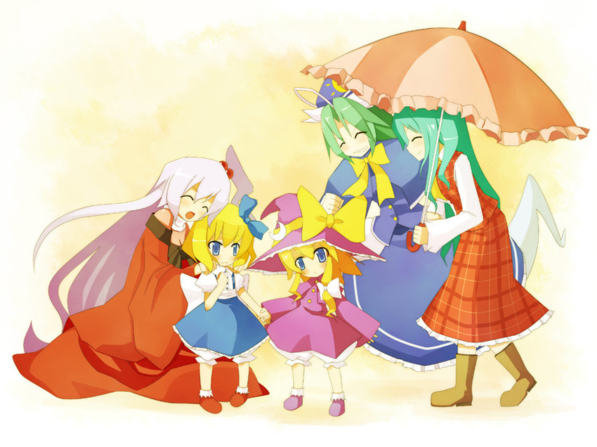 kirisame marisa, alice margatroid, kazami yuuka, shinki, and mima (touhou) drawn by arashiya