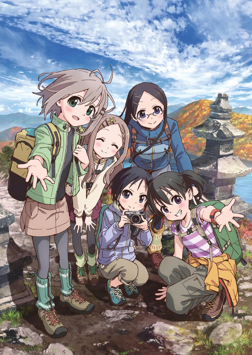 yukimura aoi, kuraue hinata, aoba kokona, saitou kaede, and kurosaki honoka (yama no susume) drawn by matsuo_yuusuke