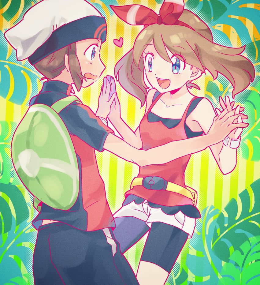 may and brendan (pokemon and 1 more) drawn by nago_celica