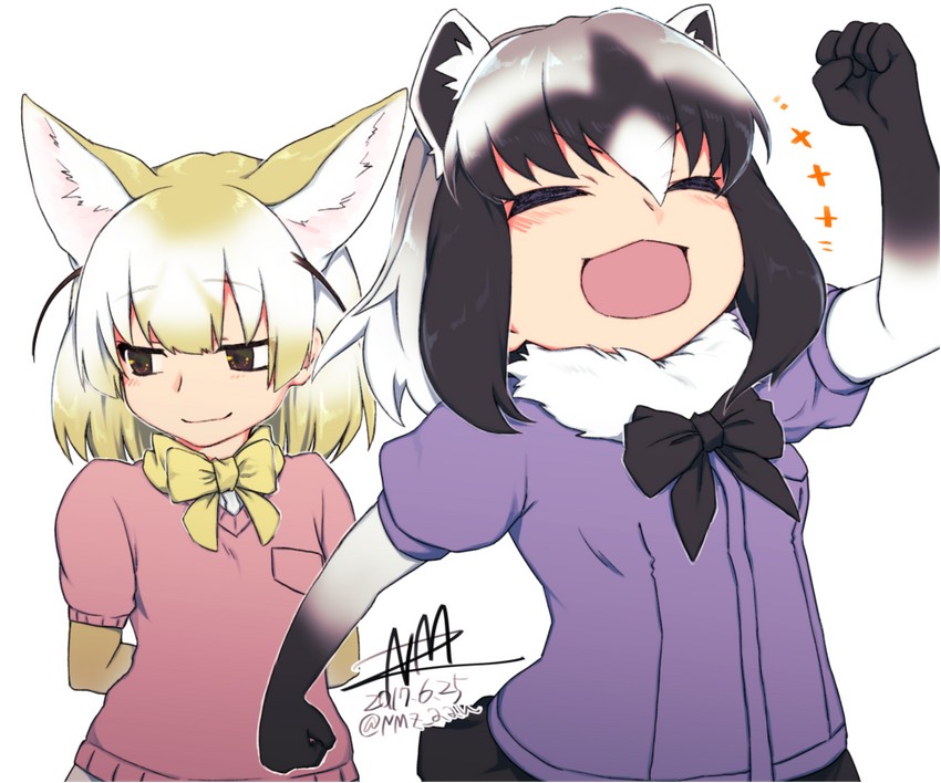 common raccoon and fennec (kemono friends) drawn by nmz_(namazu)