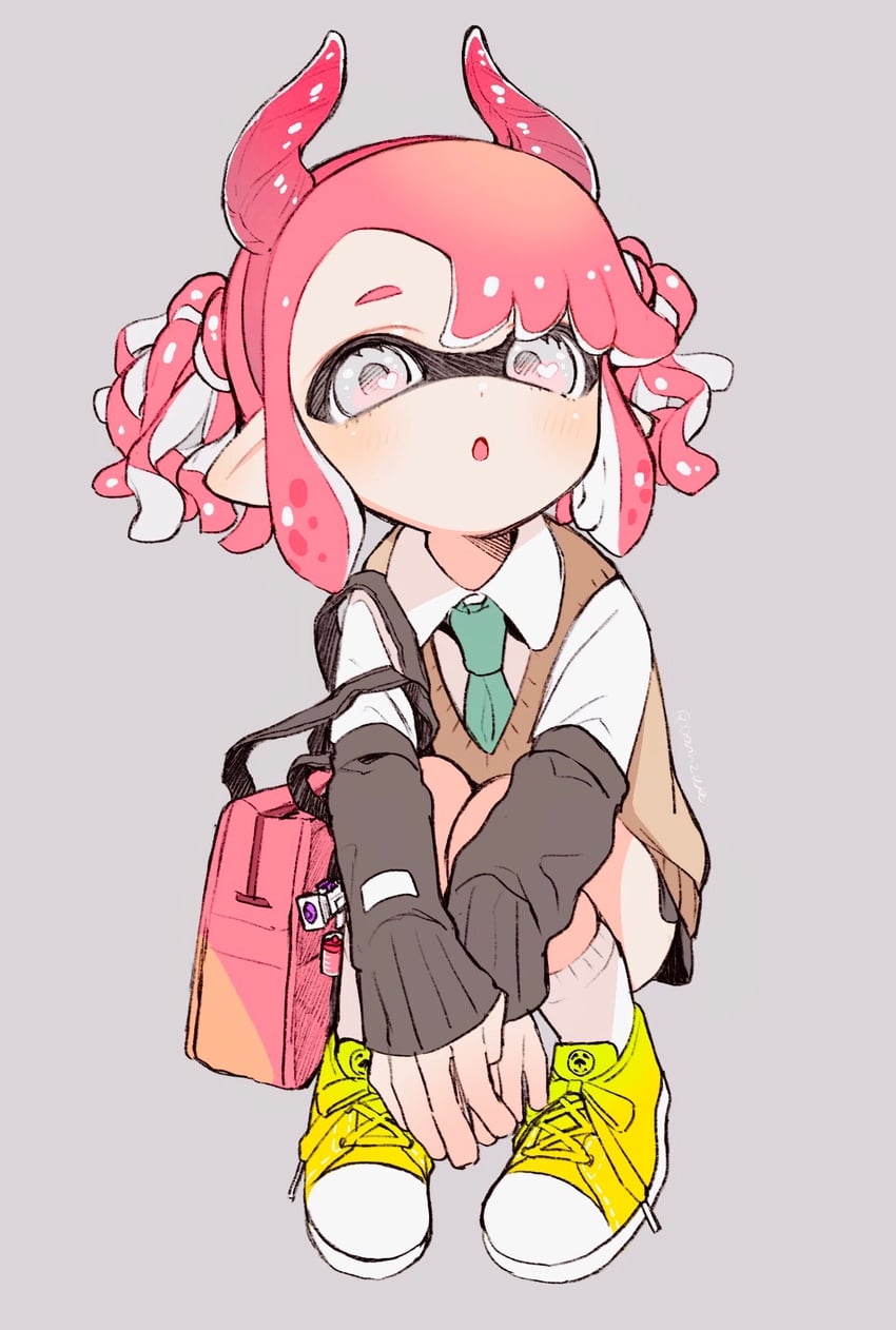 inkling player character and inkling girl (splatoon and 1 more) drawn by amezawa_koma