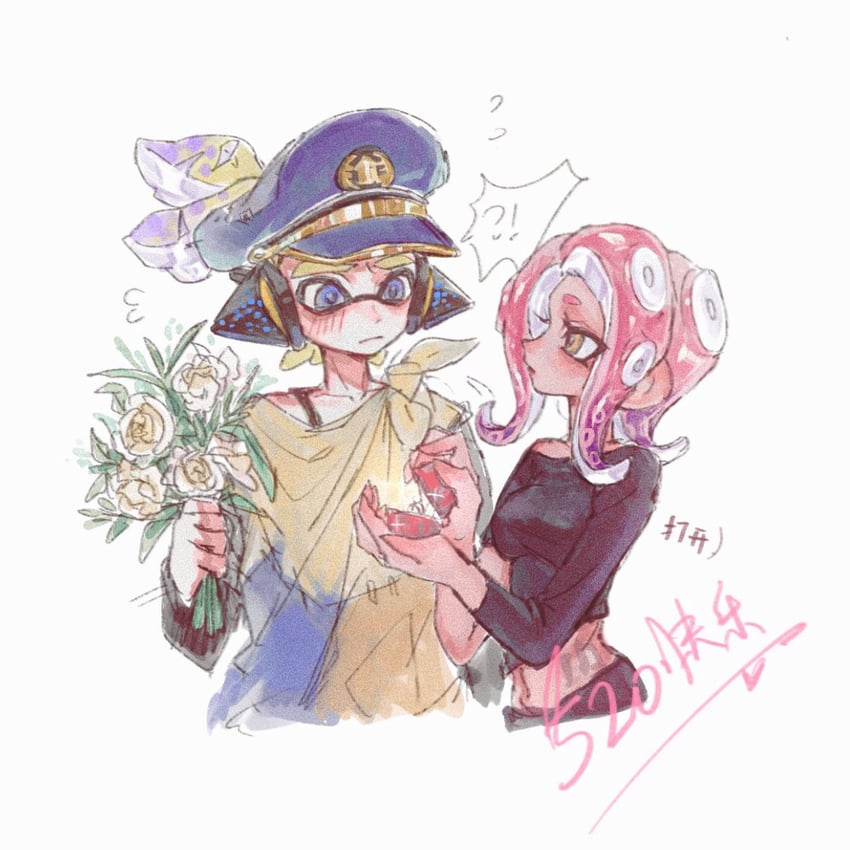 inkling player character, octoling player character, octoling girl, inkling boy, agent 8, and 2 more (splatoon and 1 more) drawn by gucandiyi52092